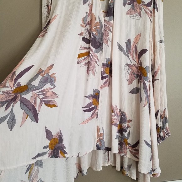 Free People Floral Tunic Top Dress Long Sleeve - Picture 11 of 12